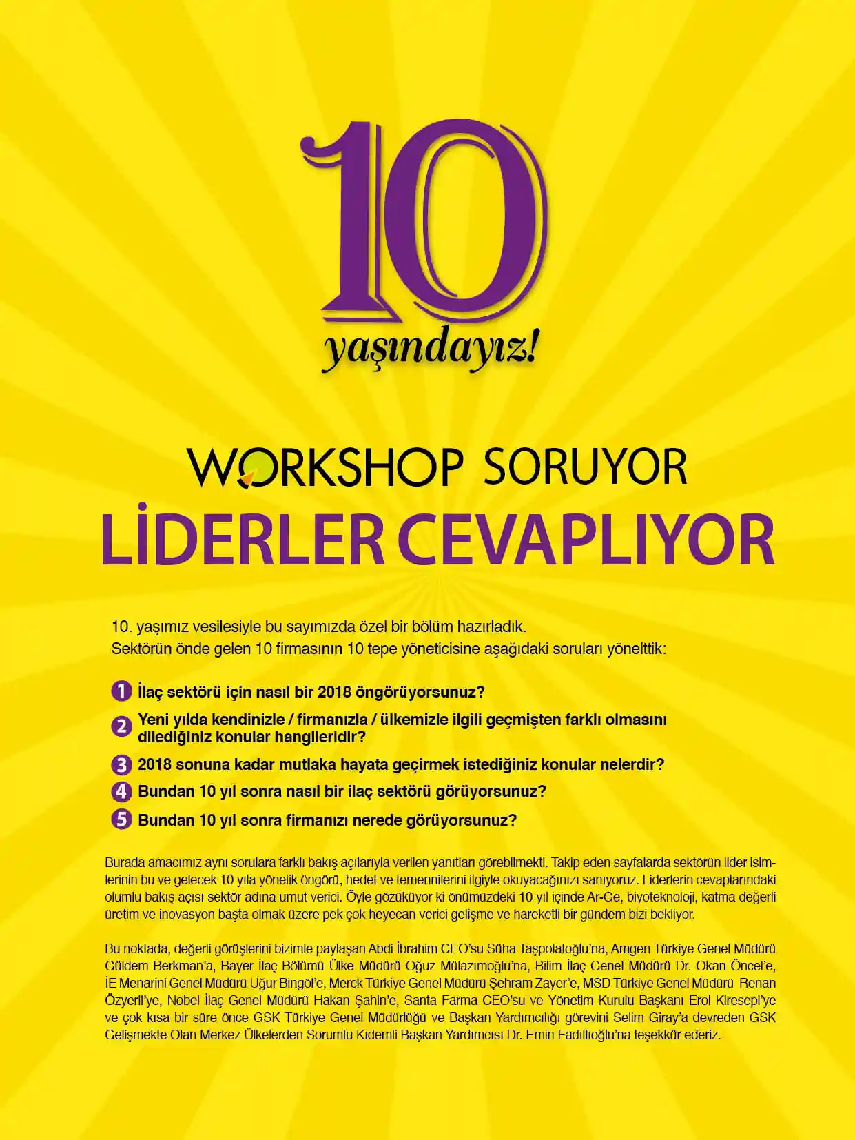 Workshop dergisi 10. Yıl özel sayısına konuk olduk!