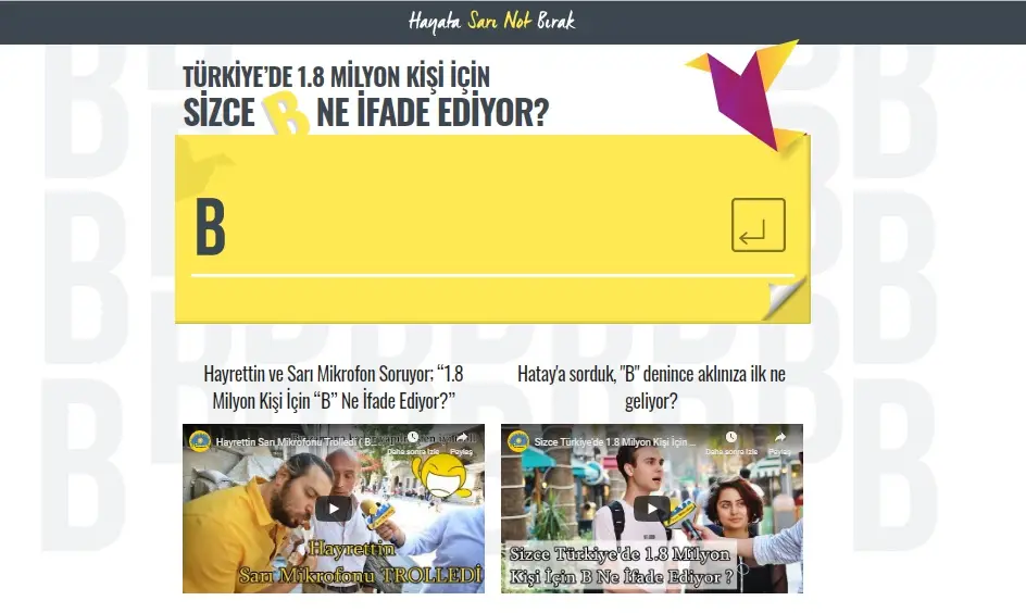 “Hayata Sarı Not Bırak” projesine iki önemli ödül!