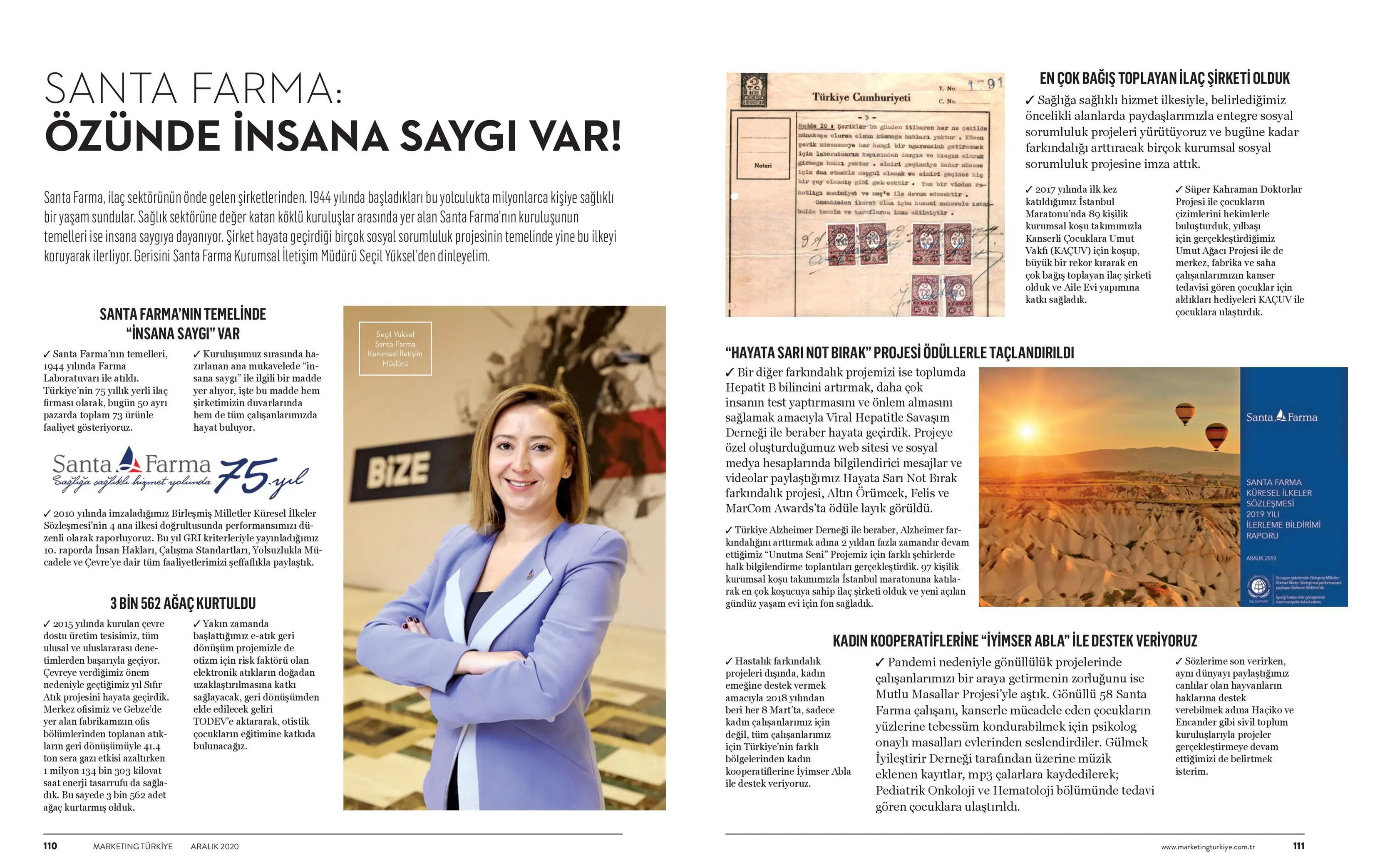 Marketing Türkiye Dergisi Yeni Sayısında Kurumsal Sosyal Sorumluluk Projelerimizi Anlattık