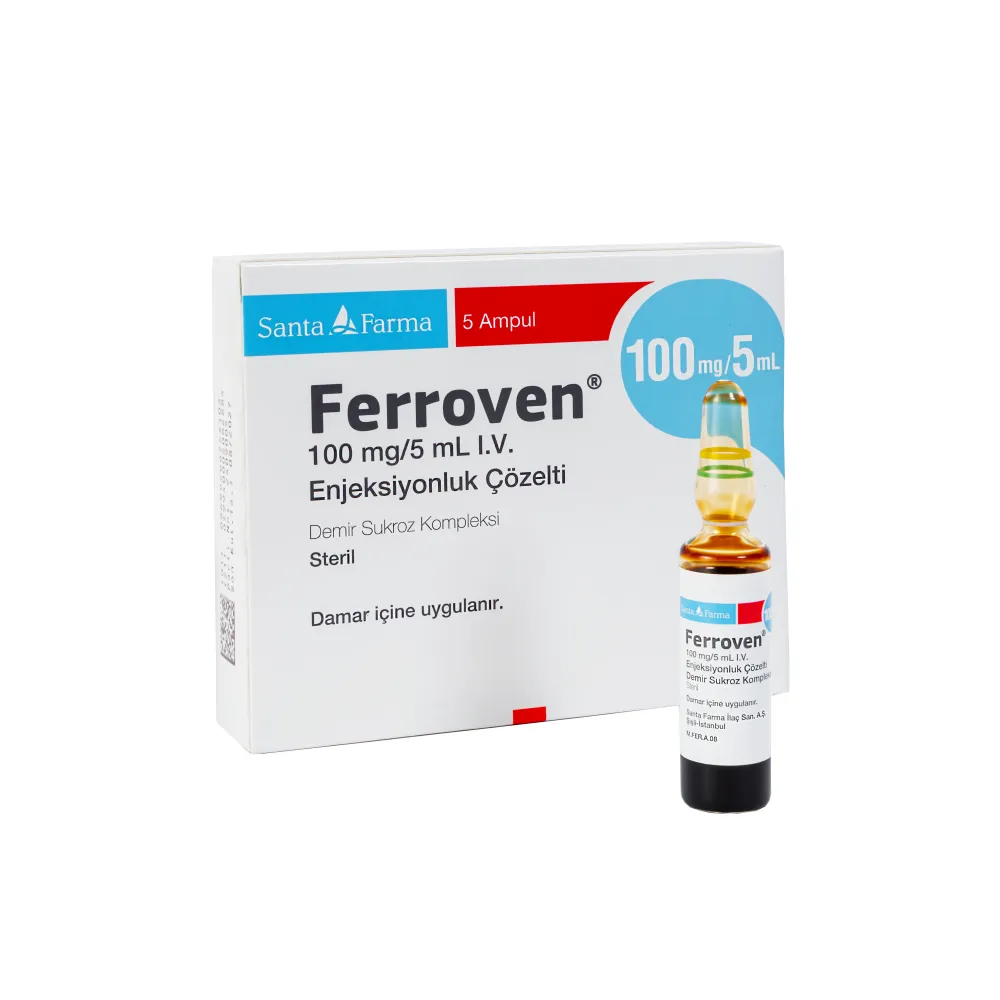 Ferroven 100 mg/5 ml IV Enjeksiyonluk Çözelti
